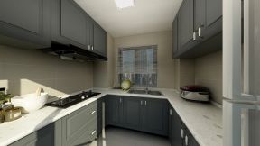 2023现代风格厨房U型橱柜设计效果图