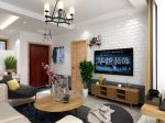 天伦湾102平米三居室简欧风格电视背景墙装修效果图