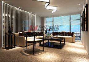 天业彩印有限公司1200平米办公楼会客厅现代风格装修效果图