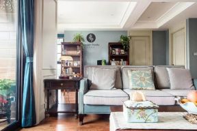 现代美式风格130平米三居客厅沙发装修图片