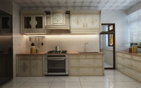 简约欧式风格96平米二居厨房背景墙装修效果图