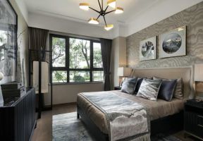 中式卧室壁纸 新中式风格卧室效果图 新中式风格卧室装修效果图