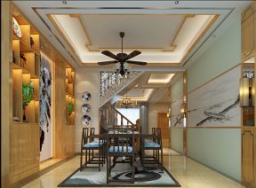 珠江御景豪苑260平米现代中式餐厅装修案例