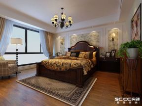 东方蓝海美式100平二居室卧室装修案例