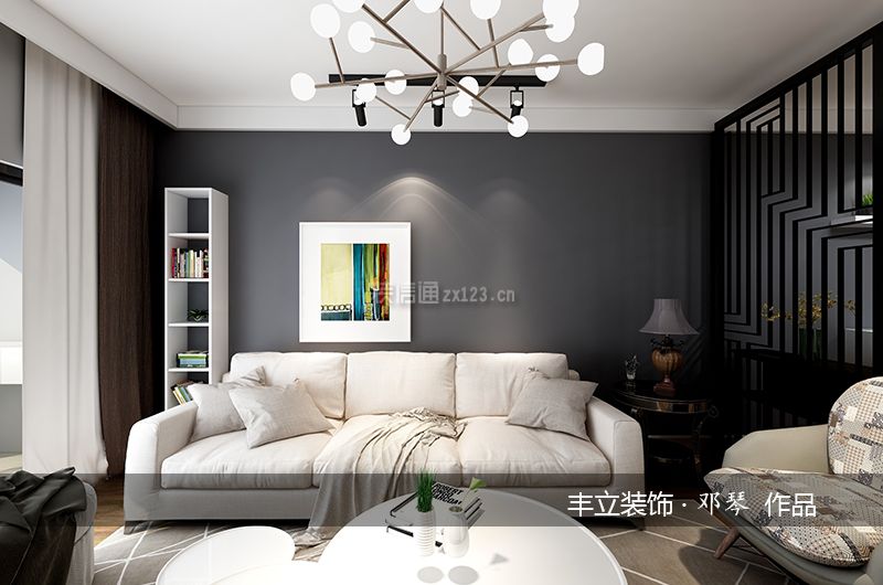 现代简约客厅沙发背景画装饰效果图片