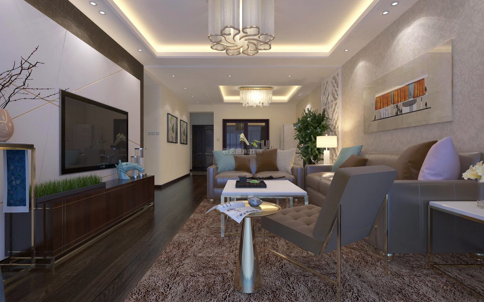 客厅现代灯具 客厅现代风格装修图 2020客厅现代沙发装修效果图 