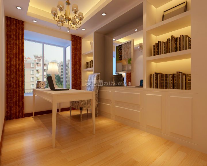 都市印象现代简约138平三居室书房装修案例