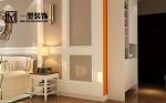 现代美式风格108平米二居客厅台灯摆放效果图