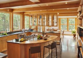 美式风格高级厨房实木装修设计
