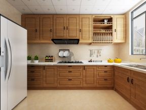 简约欧式320平双拼别墅厨房实木橱柜装修效果图