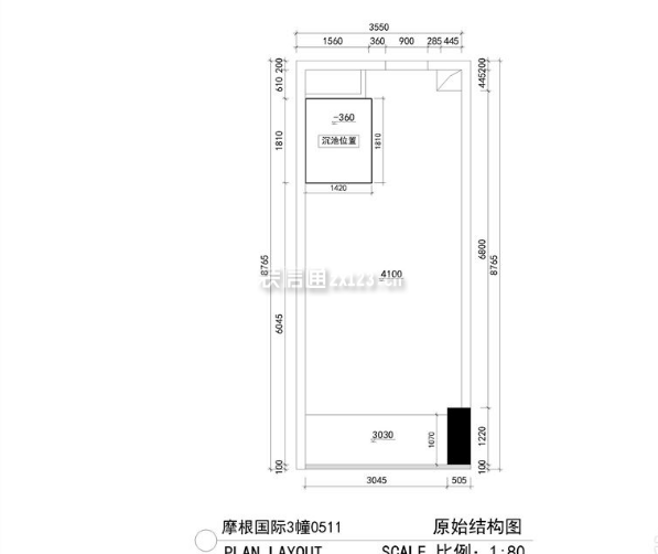 摩根公寓42平米loft現(xiàn)代風(fēng)格裝修平面圖