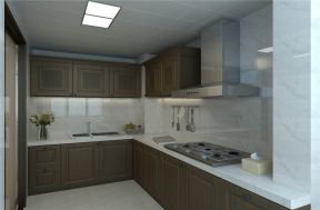 新中式风格150平三居室厨房橱柜装修效果图