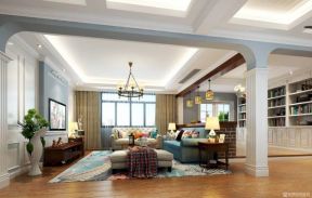 橄榄城200平米平层美式风格客厅装修效果图