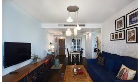 125平米家庭三居室客厅吊灯设计图片