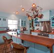大户型蓝色家居厨房设计图片