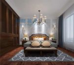 四居150平现代风格卧室床头背景墙设计