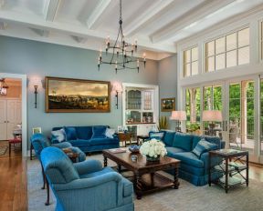 2020小户型客厅蓝色沙发搭配 2020小户型客厅蓝色沙发图片