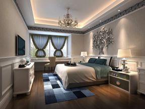 现代欧式风格123平米三居卧室色彩搭配装修效果图