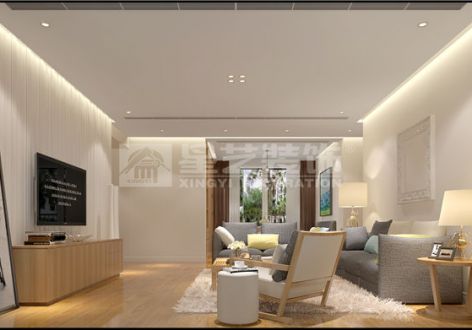 华发新城155平米三居室现代风格装修效果图