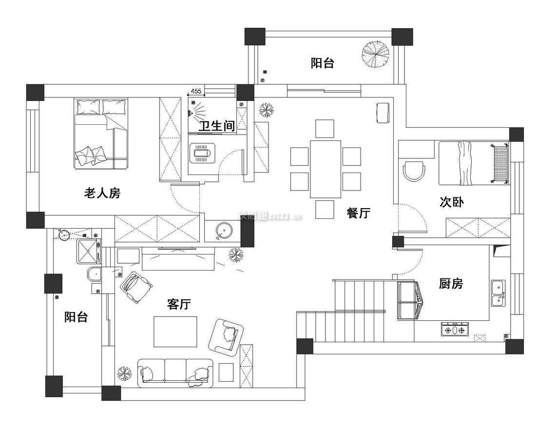  2023二居室户型设计图片