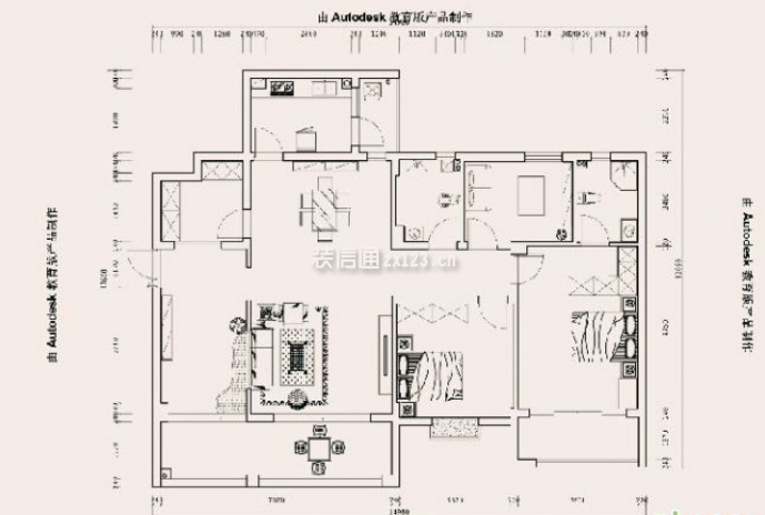 森林溪畔140㎡現(xiàn)代風(fēng)格裝修戶型圖