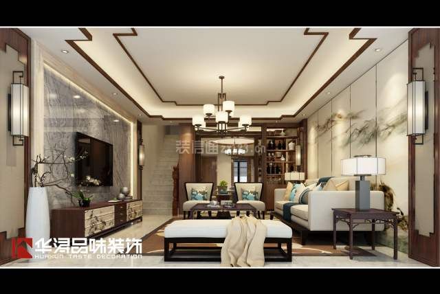 新中式风格客厅装修效果图 2020大气新中式风格客厅装修设计