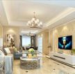 现代风格170平方四居室客厅壁纸电视墙设计效果图
