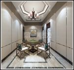 美的林城290平米复式新中式棋牌室装修案例
