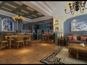 美式地中海风格三居客厅茶几装修效果图