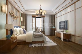 美的林城248平米新中式风格卧室装修案例