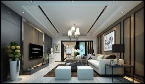 尚东领御260平米别墅现代简约风格客厅装修效果图