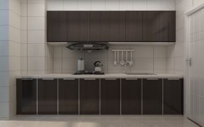 现代风格121平米二居一字型厨房装修效果图