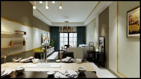 现代中式风格100平米三居室餐厅设计效果图
