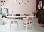 温馨饭厅粉色背景墙装修效果图欣赏