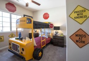 儿童房装修案例 儿童房装修效果图大全2020图片 2020创意儿童房汽车床效果图