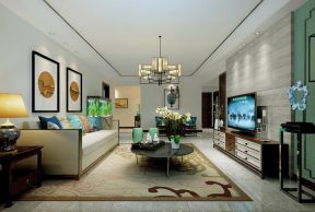 新中式风格142平米三居客厅装修效果图