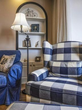 田园地中海风格125平三居客厅沙发椅装修实景图