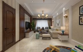 简美式客厅装修效果图 2020简美式客厅沙发效果图