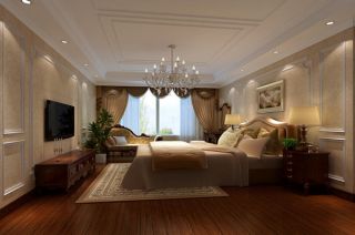 简美式风格240平米复式卧室装修效果图