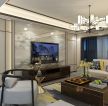 2023新中式风格三居室客厅大理石电视墙设计图