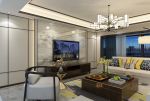 2023新中式风格三居室客厅大理石电视墙设计图