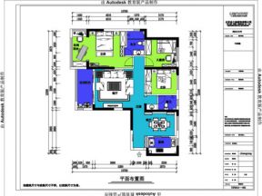 111平方米三居室平面图