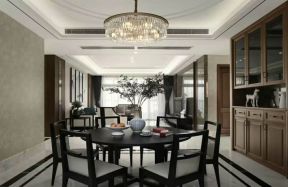 新中式240平米四居室餐厅圆桌设计图片