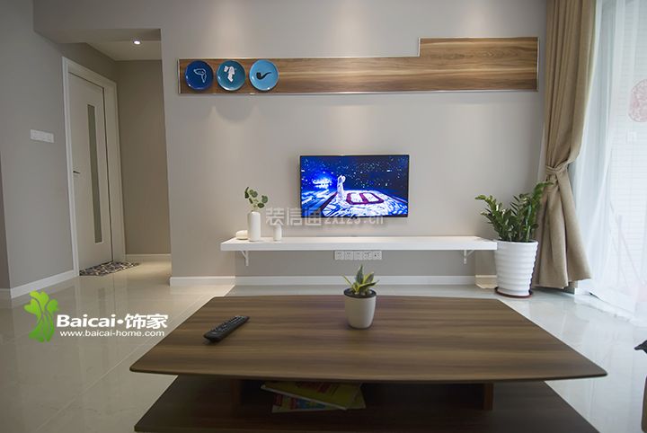 每一间80平米两居室现代风格电视背景墙装修效果图