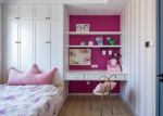 100平方家装女儿卧室书桌衣柜一体设计图片