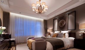 新中式风格183平米四居主卧室设计效果图片