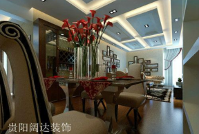 山水黔城110㎡欧式风格餐厅装修案例