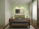北欧简约93平米二居卧室绿色背景墙装修效果图