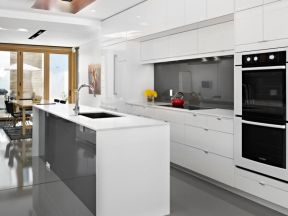 敞开式厨房简约白色装修实景图赏析一览