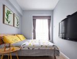 简约北欧120平米三房卧室双人床设计图片